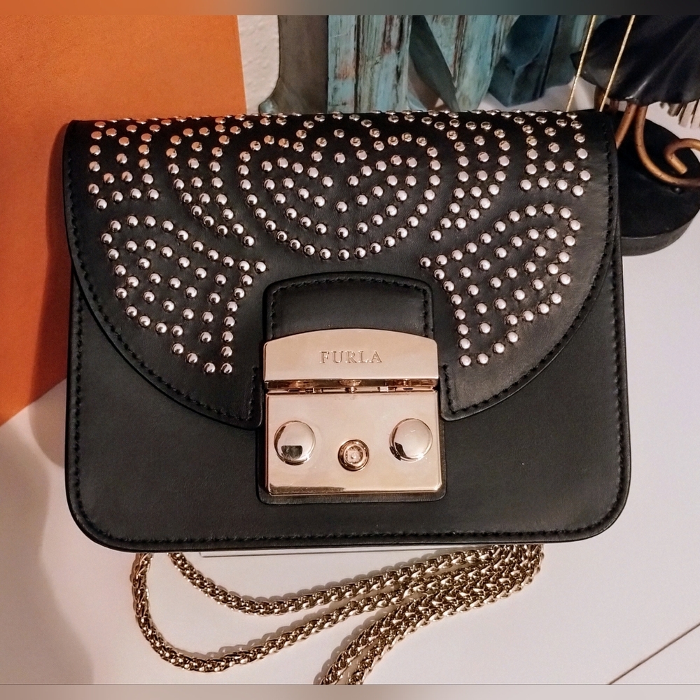 Furla Limited Edition Studded 3-way Bag EUC